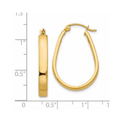 14k Polished 3.5mm Oval Hoop Earrings - 4