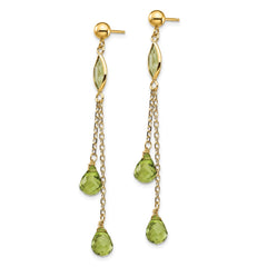 14k Peridot Dangle Earrings - 2