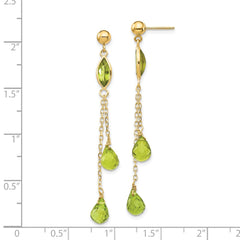 14k Peridot Dangle Earrings - 2