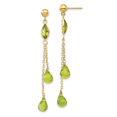 14k Peridot Dangle Earrings - 2
