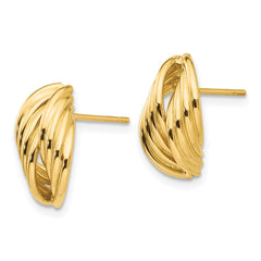 14k Polished Fancy Post Earrings - 2