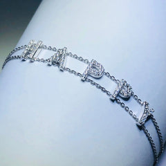LIV platinum over sterling silver white sapphire “happy” bracelet bracelet