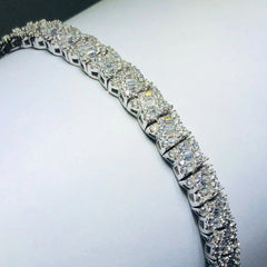 LIV platinum over sterling silver white sapphire baguette tennis bracelet