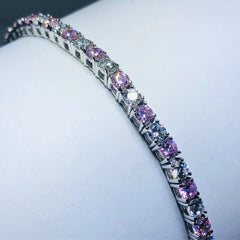 LIV Platinum over sterling silver pink & white sapphire tennis bracelet bracelet