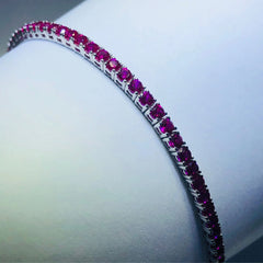 LIV platinum over sterling silver pink sapphire round cut bracelet bracelet