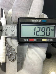 LIV 14k White Gold & Genuine Diamonds Hand of God Hamsa Hand Made Pave Good Luck Life Necklace