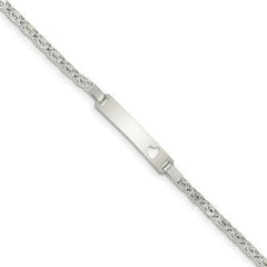LIV Kids Platinum Sterling Silver Unique Link Child ID Heart Name Bracelet Free Engraving