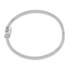 LIV 14k Solid White Gold High Polished Hinged Baby Bangle Bracelet 3.75mm Width