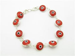 LIV Sterling Silver .925 Baby Evil Eye Red Bracelet 5" Length