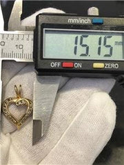 LIV 14k Yellow Gold Genuine Diamonds Channel Set Open Heart Pendant G/VS Diamonds