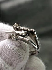 LIV 14k White Gold Genuine Diamonds 0.65ct G/VVS Crossover Design Band Ring