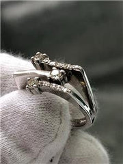 LIV 14k White Gold Genuine Diamonds 0.65ct G/VVS Crossover Design Band Ring