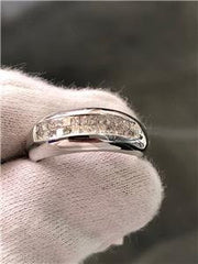 LIV 14k White Gold Genuine Diamonds 1.25ct G/VVS Princess Cut Invisible Band Ring