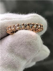 LIV 14k Rose Gold Genuine Diamonds 1.25ct Eternity Design Stackable Band Ring Size 5