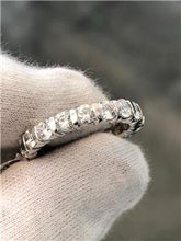 LIV 14k White Gold Simulated Diamonds Round Cut Tension Set Eternity Band Ring