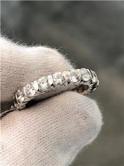 LIV 14k White Gold Simulated Diamonds Round Cut Tension Set Eternity Band Ring