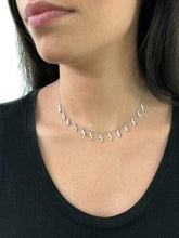 LIV Platinum Sterling Silver White Enamel Lightning Bolt Design Choker Necklace Gift