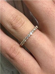 LIV 14k Rose Gold & Diamonds 0.68ct G/VS 11 Stone Shared Prong Classic Band Ring