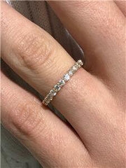 LIV 14k Rose Gold & Diamonds 0.68ct G/VS 11 Stone Shared Prong Classic Band Ring