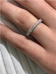 LIV 14k White Gold & Diamonds 1.28ct G/VS 11 Stone Shared Prong Classic Band Ring