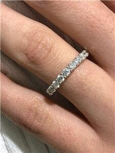 LIV 14k White Gold & Diamonds 1.28ct G/VS 11 Stone Shared Prong Classic Band Ring