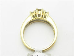 LIV 14k Solid Yellow Gold Genuine Diamond 1.70ct 3 Stone Design Engagement Ring