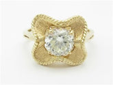 LIV 14k Yellow Gold & Cubic Zirconia Vintage Halo Band Ring