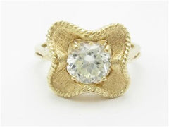 LIV 14k Yellow Gold & Cubic Zirconia Vintage Halo Band Ring