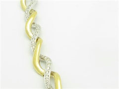 LIV 18k Two Tone Gold Pave Diamonds Twist Design 4.75ct H/VS1 Hand Made Necklace