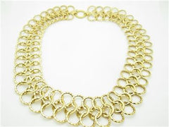 LIV 14K Yellow Gold Hand Made Wide Multi Link Design Toggle Lock 20" Necklace 41.2 G