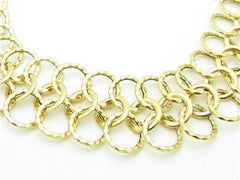 LIV 14K Yellow Gold Hand Made Wide Multi Link Design Toggle Lock 20" Necklace 41.2 G