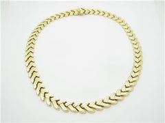 LIV 14k Yellow Gold Arrow Design 10.5mm Wide 16" Length Necklace 36.4 Grams Gift