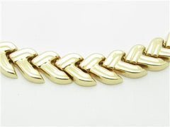 LIV 14k Yellow Gold Arrow Design 10.5mm Wide 16" Length Necklace 36.4 Grams Gift