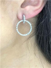 LIV 14k White Gold Genuine Diamonds 1.04ct G/VS1 Unique Halo Circle Drop Earrings