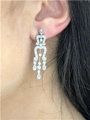 LIV 14k White Gold Genuine Diamonds 1.26ct G/VS1 Unique Chandelier Drop Earrings