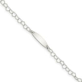 LIV Kids Platinum Sterling Silver Heart Link ID Child Name Bracelet Free Engraving Gift