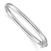LIV 14k Solid White Gold High Polished Hinged Baby Bangle Bracelet 3.75mm Width