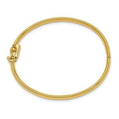 LIV 14k Solid Yellow Gold High Polished Shiny Baby Bangle Bracelet 3.75mm Wide