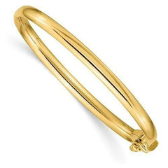 LIV 14k Solid Yellow Gold High Polished Shiny Baby Bangle Bracelet 3.75mm Wide