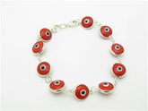 LIV Sterling Silver .925 Baby Evil Eye Red Bracelet 5" Length