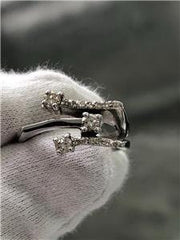 LIV 14k White Gold Genuine Diamonds 0.65ct G/VVS Crossover Design Band Ring