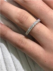 LIV 14k White Gold & Diamonds 1.28ct G/VS 11 Stone Shared Prong Classic Band Ring