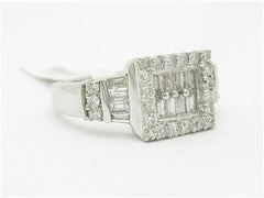 LIV 14kt White Gold Genuine White Diamond Invisible Halo Design Engagement Ring Gift