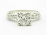 LIV 14k White Gold & Round Diamond Vintage Estate Engagement 1.00 ct tw Ring Gift