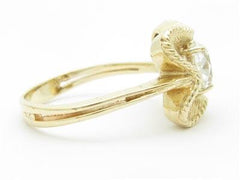 LIV 14k Yellow Gold & Cubic Zirconia Vintage Halo Band Ring