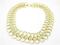 LIV 14K Yellow Gold Hand Made Wide Multi Link Design Toggle Lock 20" Necklace 41.2 G