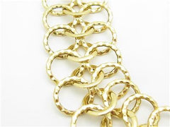 LIV 14K Yellow Gold Hand Made Wide Multi Link Design Toggle Lock 20" Necklace 41.2 G