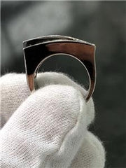 LIV 14k White Gold Genuine Diamonds Pave Design Wide Zig Zag Band Ring Sz 6 G/VS1