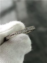 LIV 14k White Gold Genuine Diamonds Pave Eternity 2mm Design Band Ring Sz 7 G/VS1