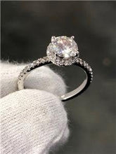 LIV 14k White Gold Genuine Diamond Round Cut Moissanite Halo Engagement Ring Size 7